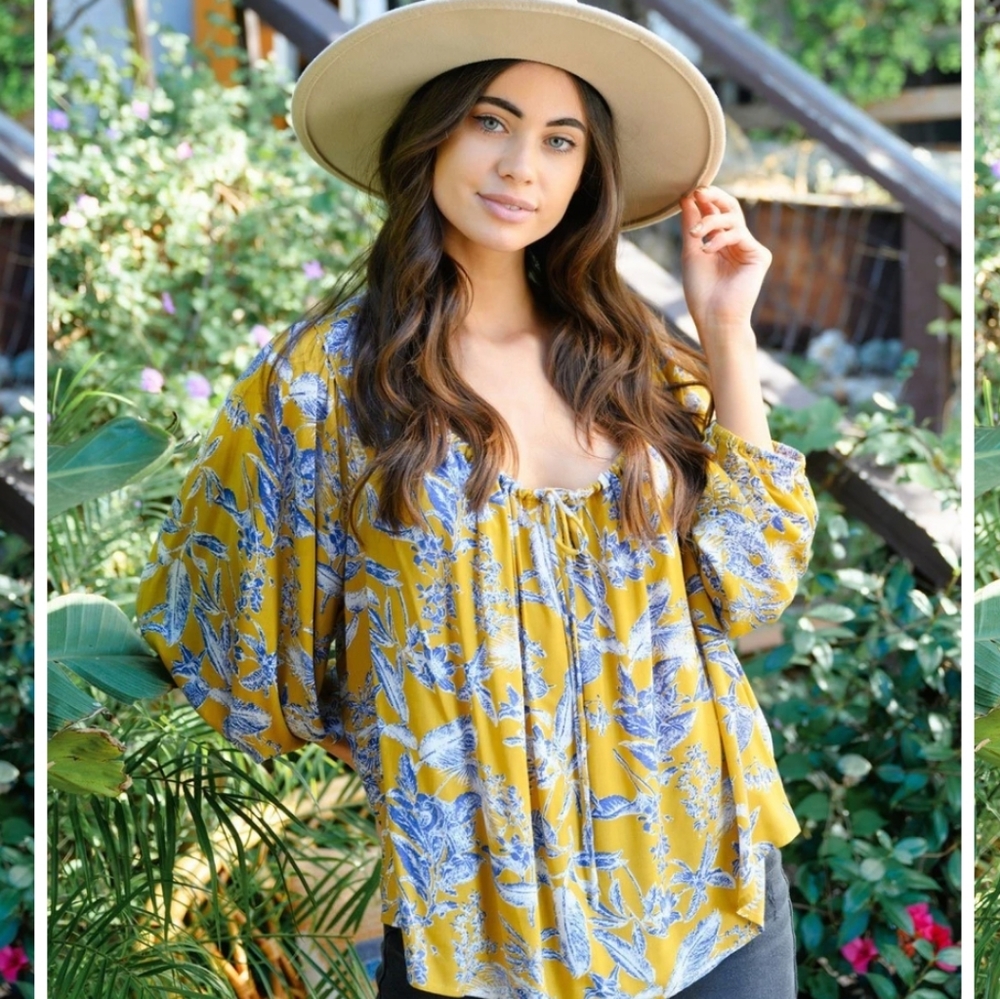 Women's Long Sleeve Floral Top